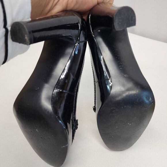 LAUREN Ralph Lauren Size 7.5 Black Patent Leather Heels Q - Picture 10 of 12